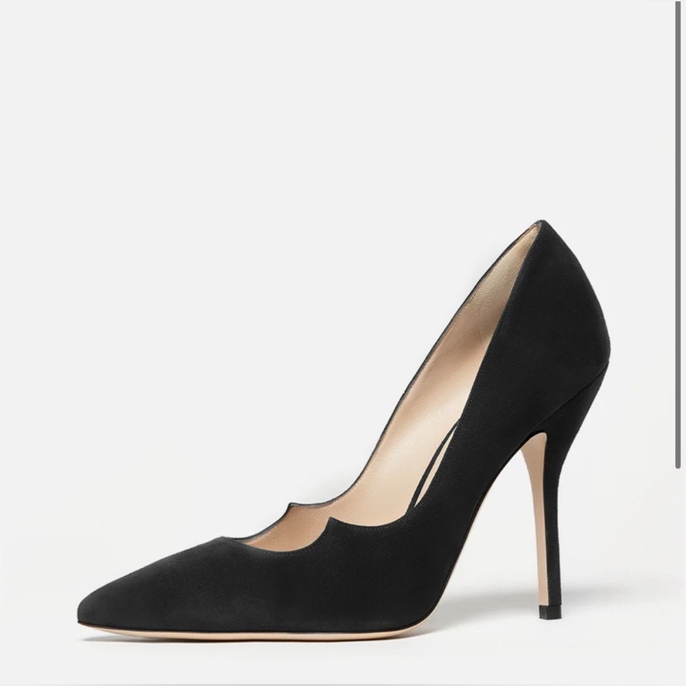 Paul Andrew Zenadia Black Seude Pumps, Size 41 / Women’s 10.5